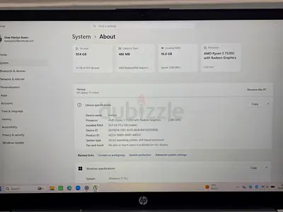 HP 15-inch Laptop - Ryzen, 8GB RAM, 256GB SSD, Good Condition