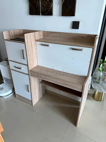 studyunit with storage- light oak and white