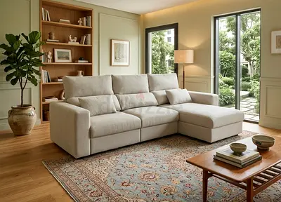 Ikea Eskelstuna L shape sofa bed Beige
