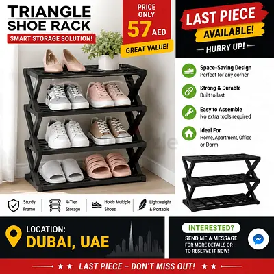 4-Tier Triangle Shoe Rack – Lightweight Plastic Shoe Organizer