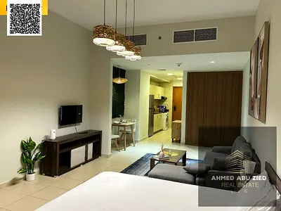 **Luxury furnished studio in Ajman One Towers with a semi-separate kitchen, bathroom, and very spacious layout. Full maintenance by the owner, close t