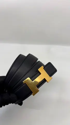 Hermes Reversible Belt Black/Etoupe - Size 90