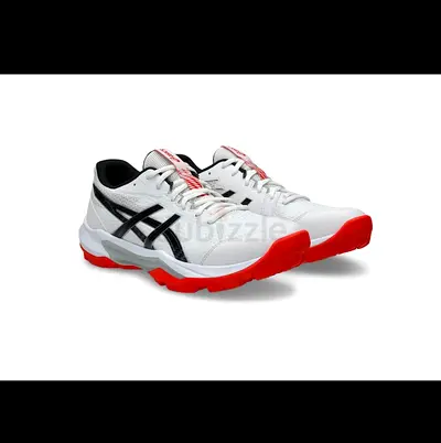 ASICS Mens Running Shoes - White with Red Sole, Size UK 10