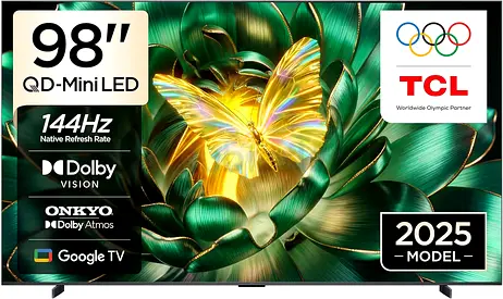 TCL 98C6K Television 98 Inch Smart TV 4K QD-Mini LED Colorful Quantum Crystal HDR 10+ Gaming Google