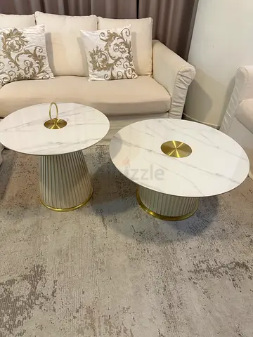 Marble Effect Coffee Table Set Excellent Condition