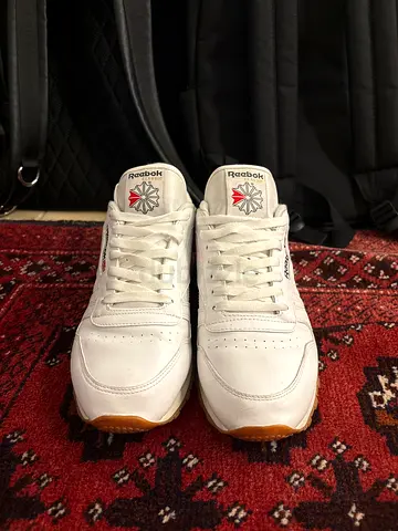 White Reebok Classic Leather Sneakers - Used, Good Condition