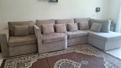 Move out sale - Light Beige L-shaped 5-seater Sofa with Chaise - Good Condition