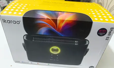 Ikarao Shell S2 Portable Karaoke Machine With 2 Self-Charging Wireless Microphones