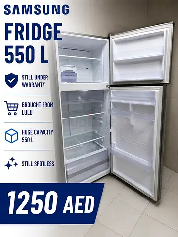 Samsung 550L Double Door Fridge - Excellent Condition, Under Warranty