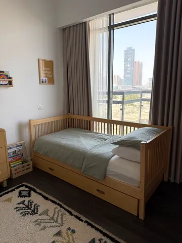 Custom wooden kids day bed / trundle bed with storage