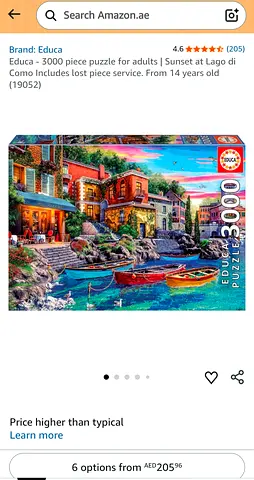 Educa 3000 Piece Jigsaw Puzzle Sunset at Lago di Como fully new and brand new amazing price.