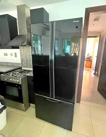 Hitachi French door Refrigerator Black Glass Good Condition