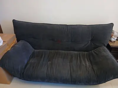 Dark grey two-seater sofa