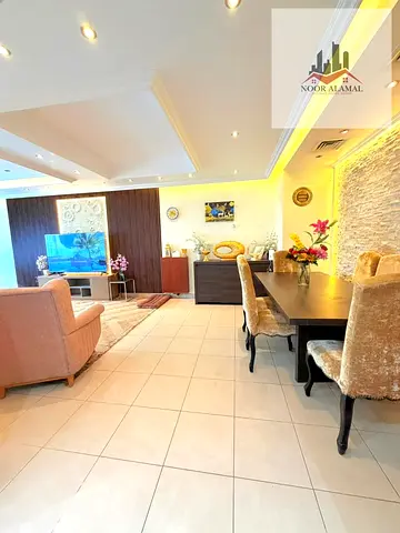 Sharjah, Al Nahda, Sahara 1: Super deluxe furnished apartment, second occupancy, two bedrooms, living room, maid's room, kitchen, three bathrooms, and