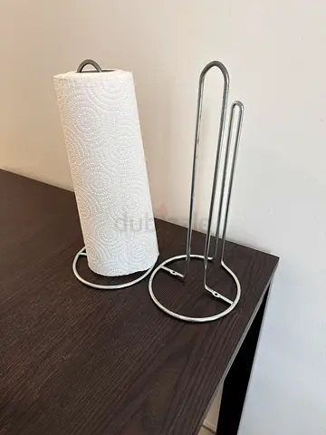 Two Stainless steel paper towel holder with spare roll stand