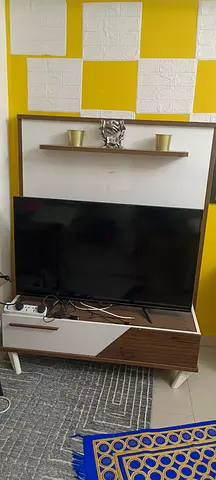 Compact TV Entertainment Unit with Wall Shelf