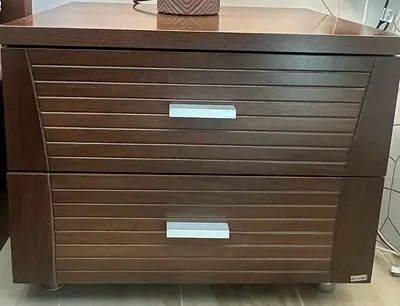 Modern Wooden Nightstand with Two Drawers