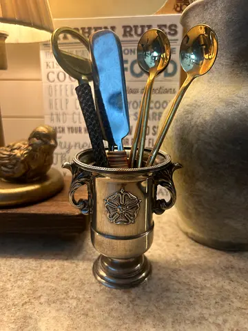 Antique silver plate vase