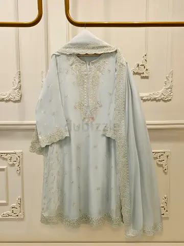 AGHA NOOR 3 Piece - Pure Embroidered Cotton Net Suit