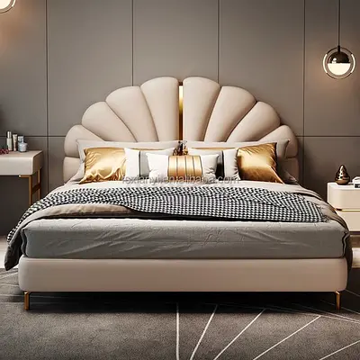 Modern Shell Shape Upholstered Bed Frame
