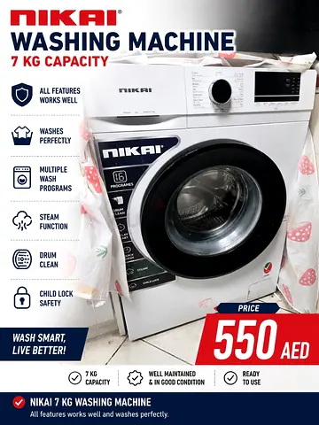 Nikai 7kg Front Load Washing Machine - Good Condition