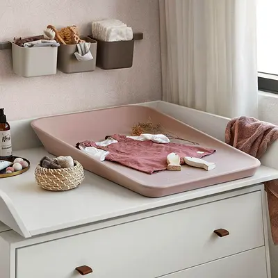 Leander Matty Changing Mat, Wood Rose - soft, easy-clean surface