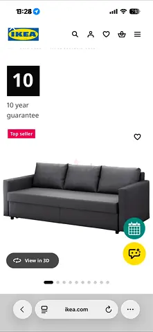 IKEA Friheten three seater sofa bed dark grey