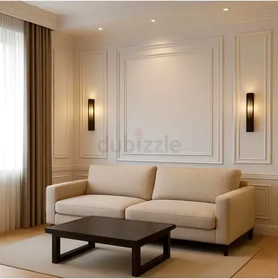 Comfortable beige two-seater sofa