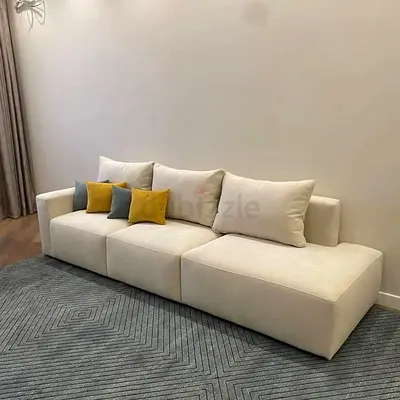 LuxeWave Modern Fabric 3 Seater Sofa