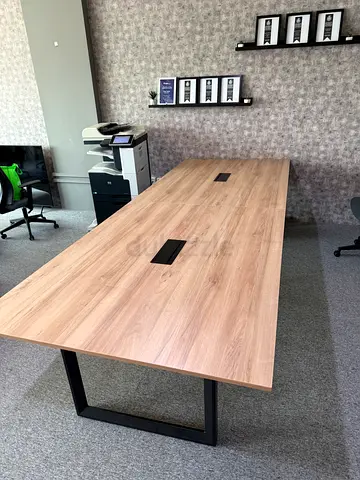 Large Office Desk with Metal Legs - Great Condition