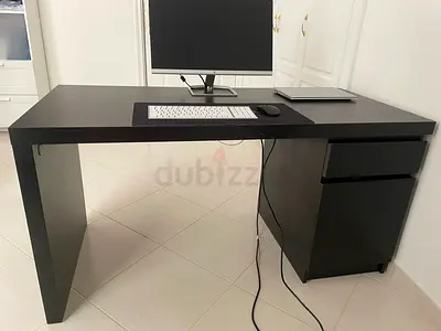 MALM Desk,  black-brow, 140x65 cm
