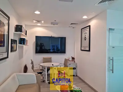 FULLY FURNISHED OFFICE , WITH 6 PARTITION HIGH FLOOR AVAILABLE FOR RENT IN BUSINESS BAY