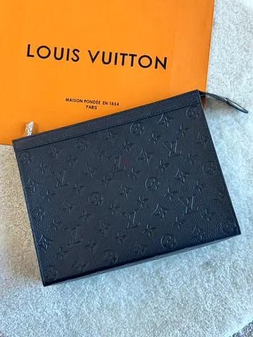 Louis Vuitton black leather clutch