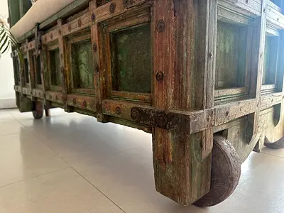 Antique Indian Merchant’s Cart Bench