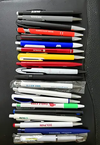 Assorted Branded Promotional Ballpoint Pens - Lot of 20, Mixed Colors