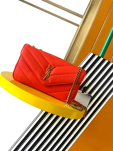 Saint Laurent LouLou Small Bag in Orange Matelasse Lambskin