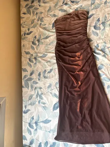Brown Ruched Maxi dress
