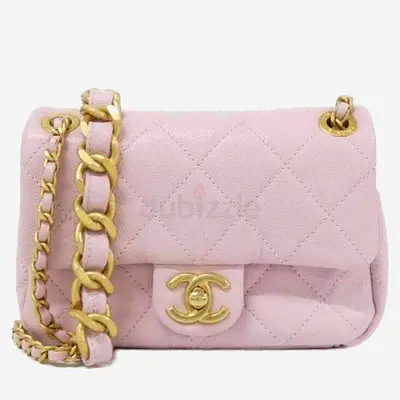 Chanel Pink Mini Flap Leather Shoulder Bag