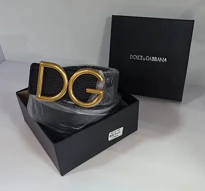 Genuine Dolce  Gabbana DG logo leather belt (black, size label visible)