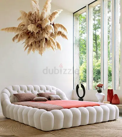 Modern luxury king size upholstered bed - modern design