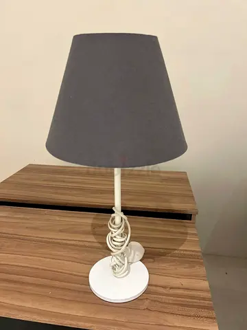 Urgent sale today!! Modern Table Lamp with Grey Shade and White Base