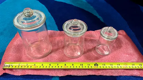 New set of 3 Premium Glass Apothecary Jars with Lids