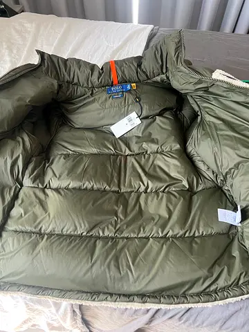 Polo Ralph Lauren Olive green mens puffer jacket - size M, never used