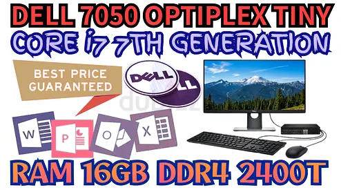 DELL OPTIPLEX 7050 TINY (FULLSET) SSD DRIVE 256GB PROCESSER CORE i7 7TH GENERATION RAM 16GB DDR4
