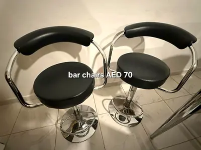 chairs - black vinyl, chrome base