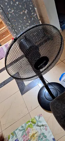 Crown pedestal standing fan in black