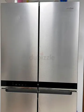 Whirlpool Silver double-door refrigerator in very good working condition