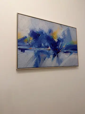 Abstract Blue Framed Wall Art Painting