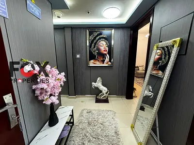 Luxury furnished 2BR in City Tower, Al Nuaimiya 3. Master room\Parking, \2 baths, 2 balconies, elegant furniture, spacious layout, excellent kitchen