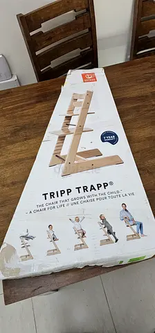 Adjustable Wooden High Chair / Stokke Tripp Trapp - White